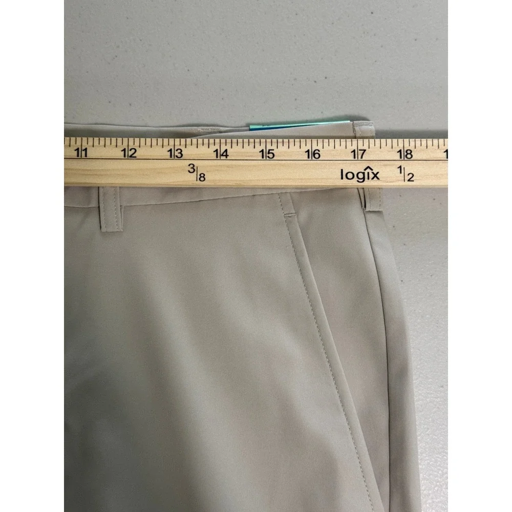 PGA Tour Mens Silver Lining Golf Shorts Beige 34 Moisture Wicking UPF 50